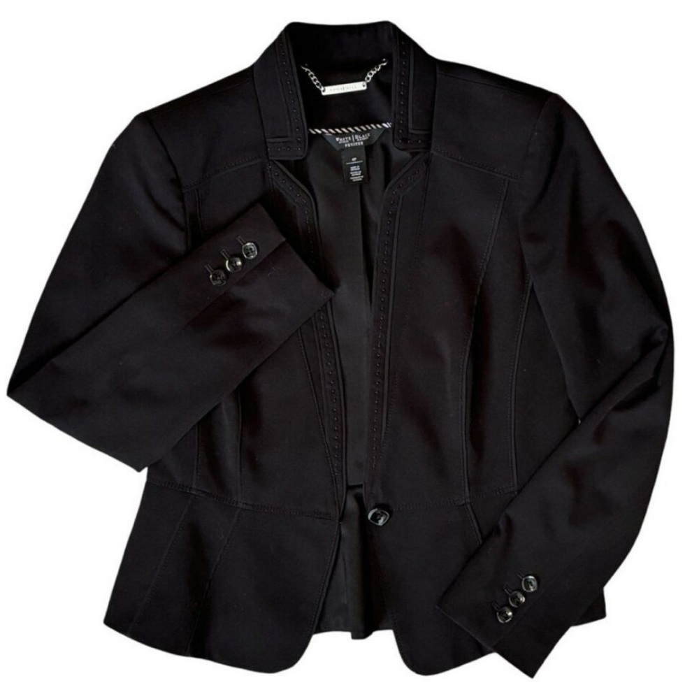 White House Black Market Black Peplum Tailored Petite Blazer